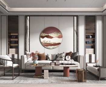 New Chinese Style A Living Room-ID:588716983