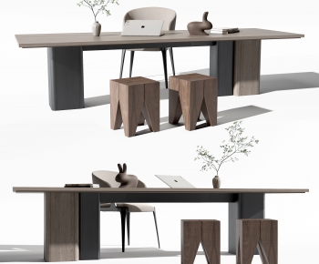 Modern Computer Desk And Chair-ID:701771025