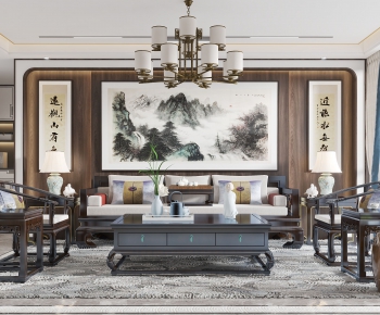 New Chinese Style A Living Room-ID:620305065