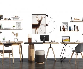 Nordic Style Computer Desk And Chair-ID:818628072