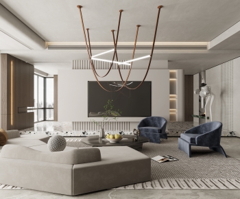 Modern Wabi-sabi Style A Living Room-ID:731820117