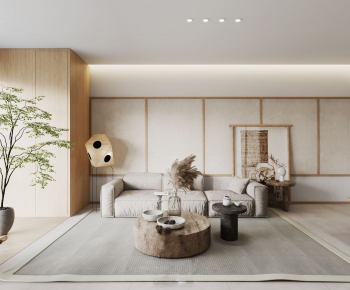 Wabi-sabi Style A Living Room-ID:736747982