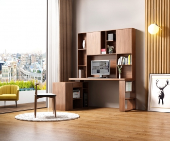 Modern Computer Desk And Chair-ID:471584085