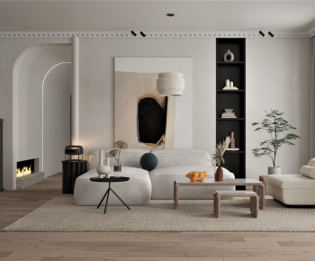 Modern Wabi-sabi Style A Living Room-ID:818494082
