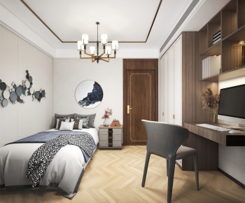 New Chinese Style Bedroom-ID:743761068