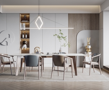 Modern Nordic Style Dining Room-ID:859355936