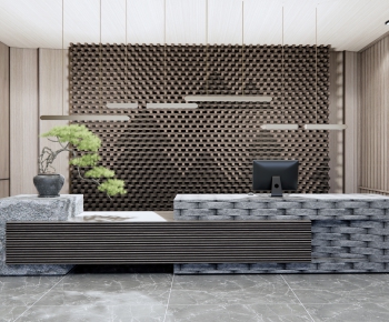 New Chinese Style Office Reception Desk-ID:335359102