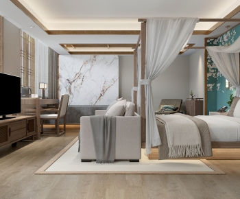 New Chinese Style Bedroom-ID:669087895