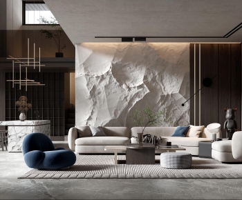Modern Wabi-sabi Style A Living Room-ID:455771922