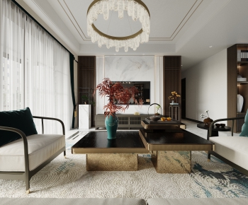 New Chinese Style A Living Room-ID:176680094