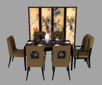 New Chinese Style Dining Table And Chairs-ID:634937052