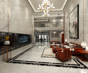 New Chinese Style A Living Room-ID:161123994