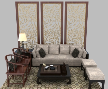 New Chinese Style Sofa Combination-ID:270540715