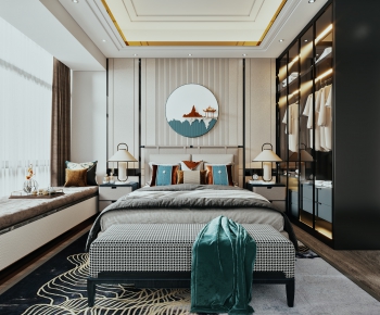 New Chinese Style Bedroom-ID:887553932