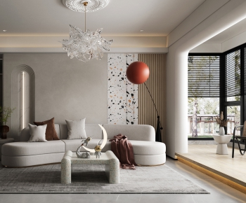 Wabi-sabi Style A Living Room-ID:735686067