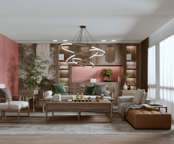 New Chinese Style A Living Room-ID:852834943