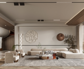 Wabi-sabi Style A Living Room-ID:813623914