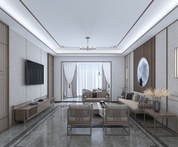 New Chinese Style A Living Room-ID:269994973