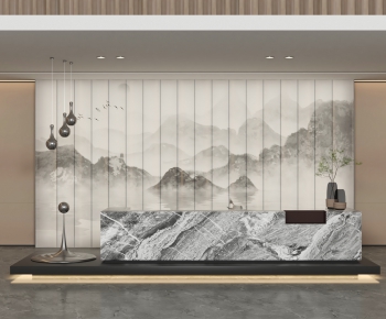 New Chinese Style Office Reception Desk-ID:200684074