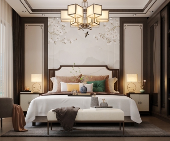 New Chinese Style Bedroom-ID:840657952