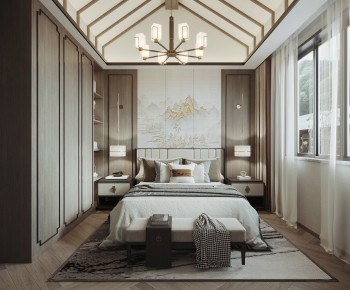 New Chinese Style Bedroom-ID:324260959