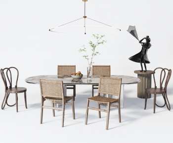 Wabi-sabi Style Dining Table And Chairs-ID:213541988