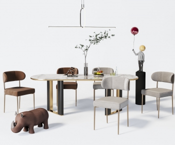 Modern Wabi-sabi Style Dining Table And Chairs-ID:502279043