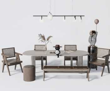 Wabi-sabi Style Dining Table And Chairs-ID:178329911