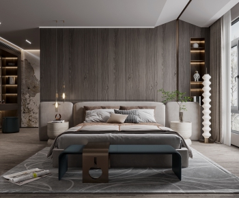 Modern Wabi-sabi Style Bedroom-ID:927974948