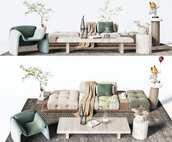 Modern Wabi-sabi Style Sofa Combination-ID:506854063