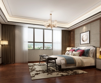 New Chinese Style Bedroom-ID:388057951