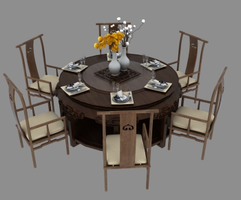 New Chinese Style Dining Table And Chairs-ID:121834041