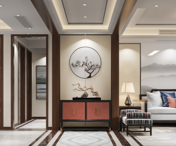 New Chinese Style A Living Room-ID:665117982