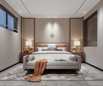 New Chinese Style Bedroom-ID:668658028