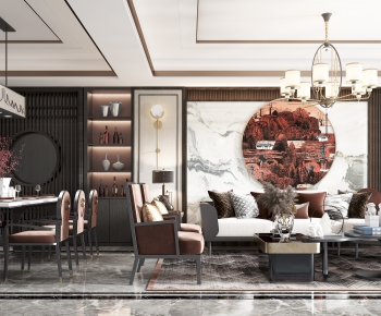 New Chinese Style A Living Room-ID:480796107