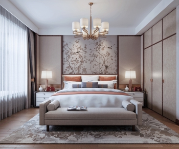 New Chinese Style Bedroom-ID:379971981