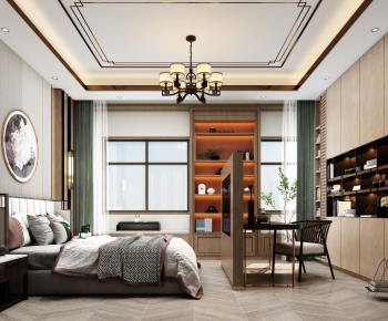 New Chinese Style Bedroom-ID:963608981