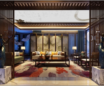 Chinese Style Office Living Room-ID:592781079