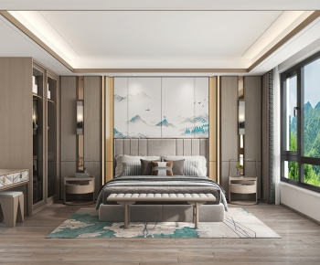 New Chinese Style Bedroom-ID:868839985