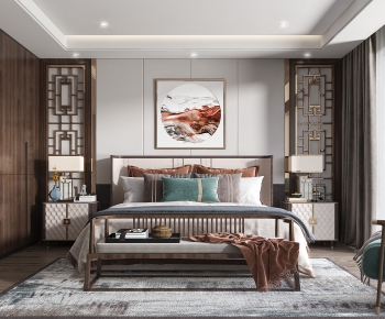 New Chinese Style Bedroom-ID:442940956