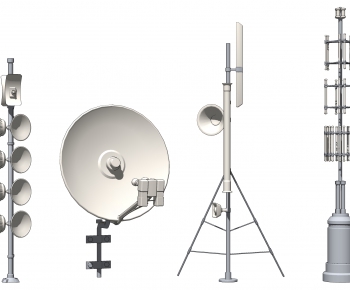 现代电视信号塔 卫星接收器组合-ID:689284091