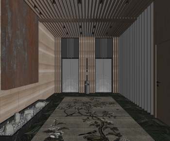 New Chinese Style Corridor Elevator Hall-ID:414128079