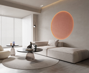 Modern Wabi-sabi Style A Living Room-ID:142436036
