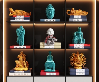 新中式佛像雕塑摆件组合-ID:808578976