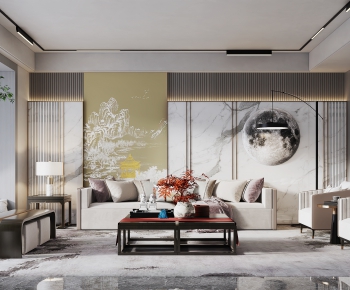 New Chinese Style A Living Room-ID:972526071