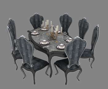American Style Dining Table And Chairs-ID:638391976