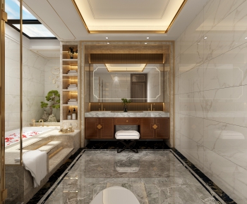 新中式卫生间浴室-ID:703599932