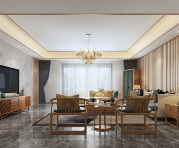New Chinese Style A Living Room-ID:328959941