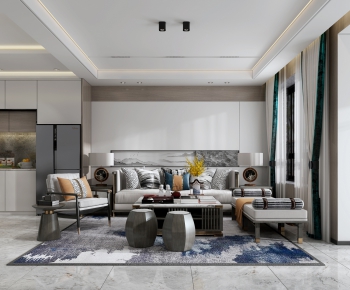 New Chinese Style A Living Room-ID:675793893