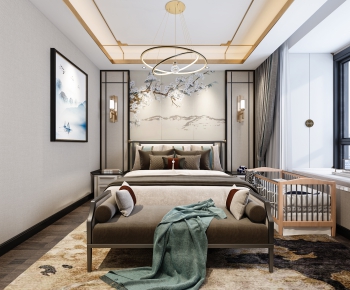 New Chinese Style Bedroom-ID:677556995